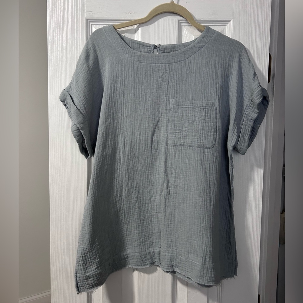 Cotton Bleu Light Blue Blouse (Small)